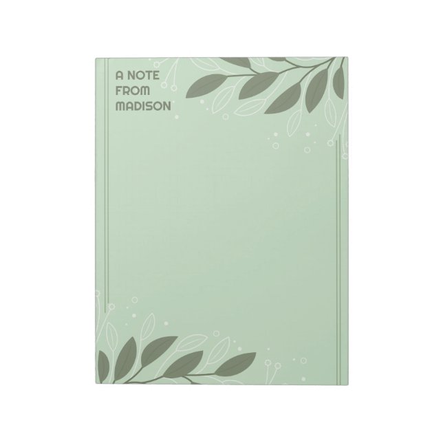 Bloc-note Nom personnalisé Cadre feuilleté (Tourné)
