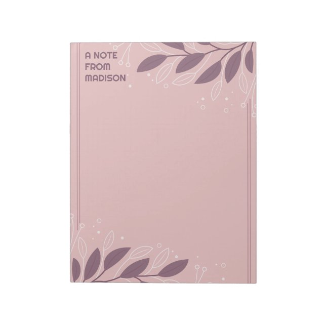 Bloc-note Nom personnalisé Cadre feuilleté (Tourné)