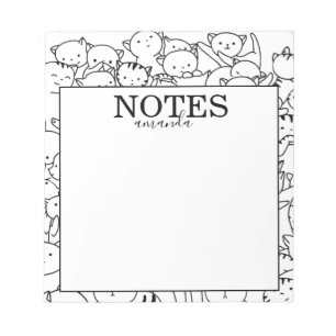 Bloc-note Nom personnalisé Cute Chats