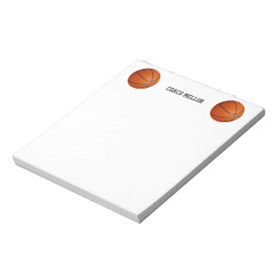 Bloc-note nom personnalisé de l'entraîneur de basket-ball