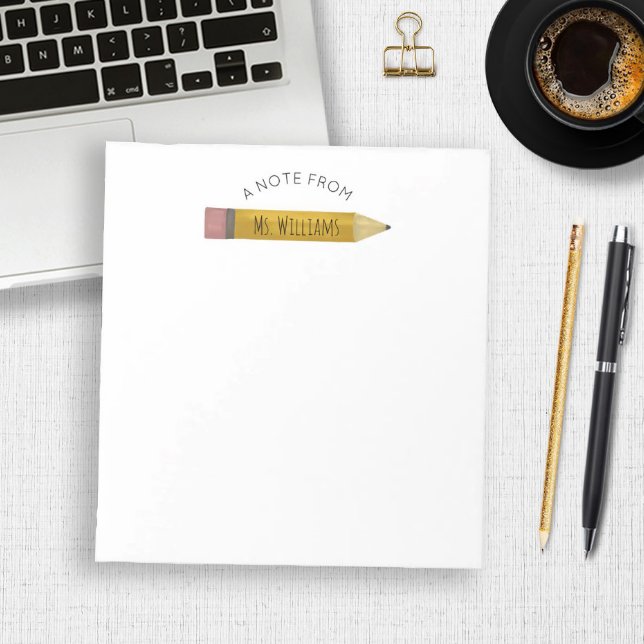 Bloc-note Nom personnalisé du crayon de classe de l'enseigna (Créateur téléchargé)