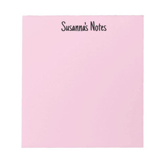 Bloc-note Nom personnalisé écriture moderne girly rose  (Devant)