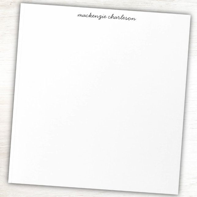 Bloc-note Nom personnalisé écriture moderne simple (Modern script personalized custom name notepad)