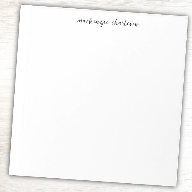 Bloc-note Nom personnalisé écriture simple moderne (Personalized modern script custom name notepad)