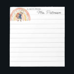Bloc-note Nom personnalisé Enseignant note cadeau Notepad Ar<br><div class="desc">Bloc-notes de nom personnalisé pour un enseignant avec de l'aquarelle mignonne peinte en arc-en-ciel boho et un sac portatif.</div>