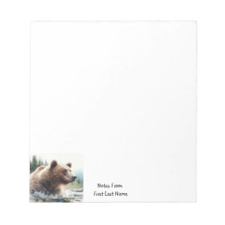 Bloc-note Nom personnalisé Grizzli Ours Animal Faune Nature