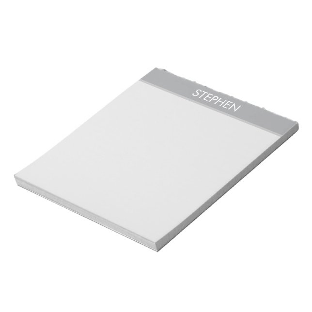 Bloc-note Nom personnalisé minimaliste gris  (Tourné)