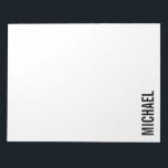 Bloc-note Nom personnalisé minimaliste moderne<br><div class="desc">Design minimaliste moderne avec nom personnalisé dans un style de police sans serif moderne et audacieux.</div>