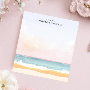 Bloc-note Nom personnalisé Minimaliste Plage Océan Pastel