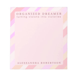 Bloc-note Nom personnalisé Moderne Drôle Pastel Rose Pêche R