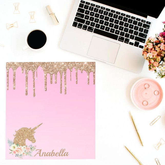 Bloc-note Nom personnalisé Parties scintillant or Drives Flo (Créateur téléchargé)