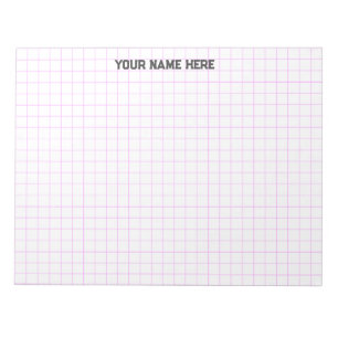 Bloc-note Nom personnalisé rose Grand Papier Graphique