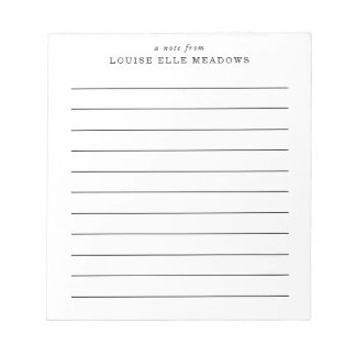 Bloc-note Nom personnalisé simple lié