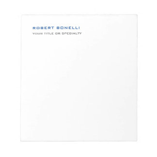 Bloc-note Nom Professionnel Minimaliste Moderne Unique