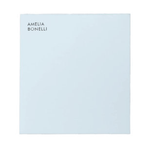 Bloc-note Nom propre Minimaliste Moderne Professionnel Bleu