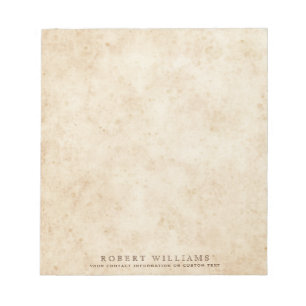 Bloc-note Nom rustique de parchemin vintage de papier âgé