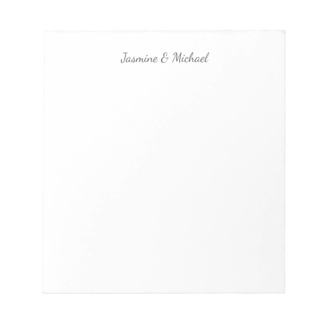 Bloc-note Noms de couple de calligraphie chic adorables Mari (Devant)