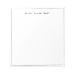 Bloc-note Noms noirs à deux bordures