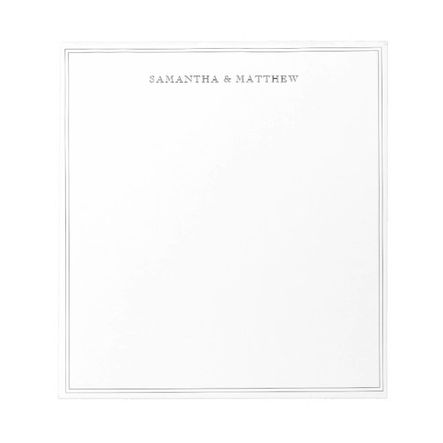 Bloc-note Noms noirs à deux bordures (Devant)