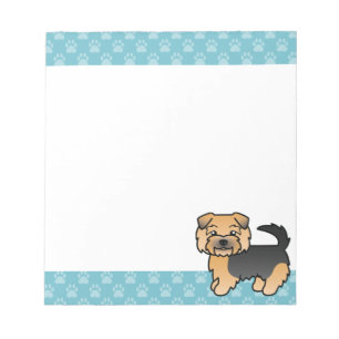 Bloc-note Norfolk Terrier noir et feu Chien de dessin animé