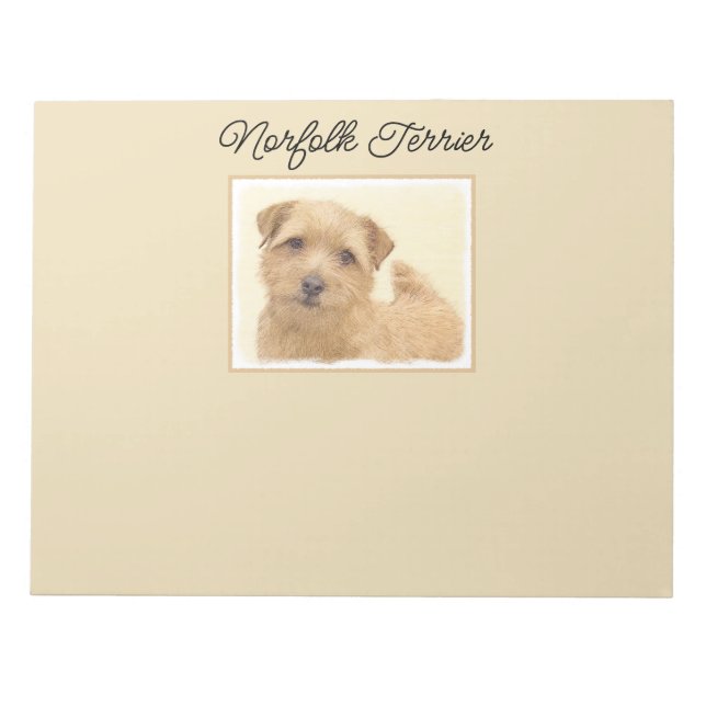 Bloc-note Norfolk Terrier Peinture - Original Chien Art Note (Devant)