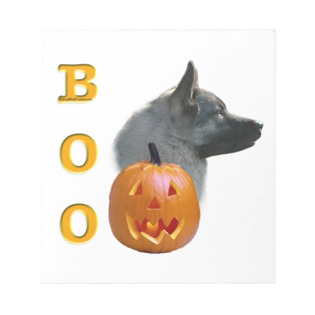 Bloc-note Norvégien Elkhound Halloween Boo (Devant)