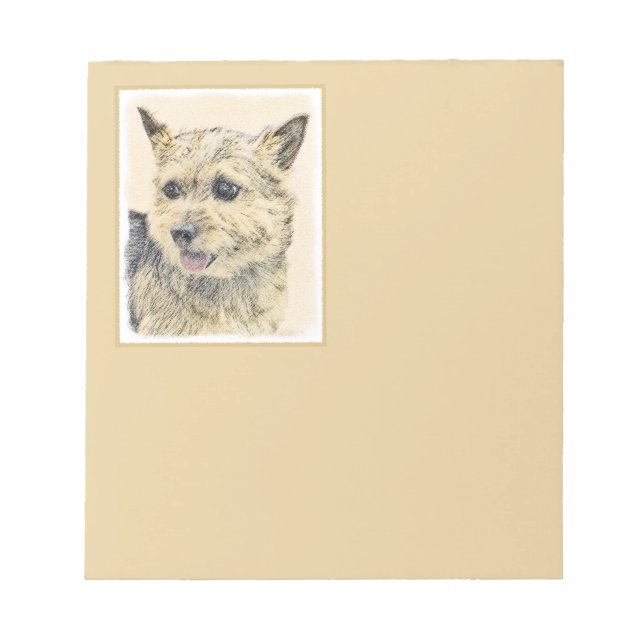 Bloc-note Norwich Terrier Peinture - Cute Original Chien Art (Devant)