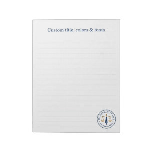 Bloc-note Notaire mobile Signature légale bleu marine doré