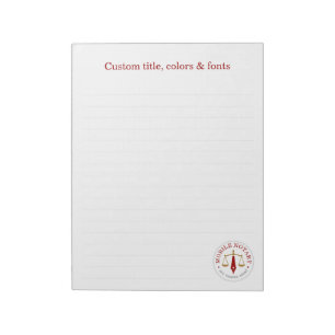 Bloc-note Notaire mobile signature légale dorée rouge