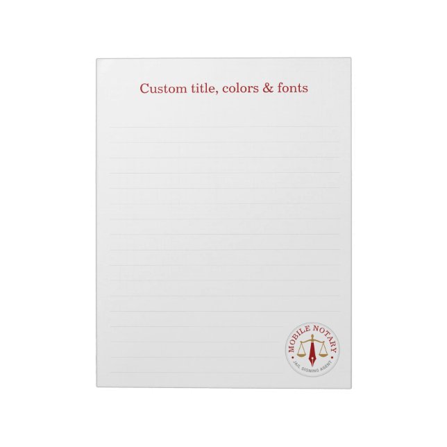 Bloc-note Notaire mobile signature légale dorée rouge (Tourné)