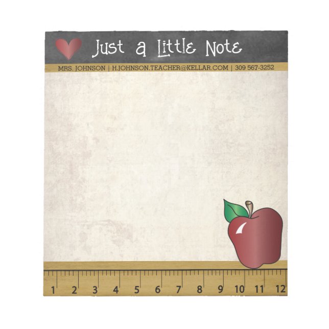 Bloc-note Note de l'enseignant | Style Vintage (Devant)