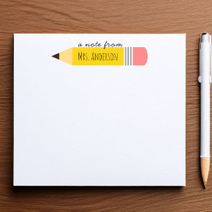 Bloc-note Note du crayon enseignant