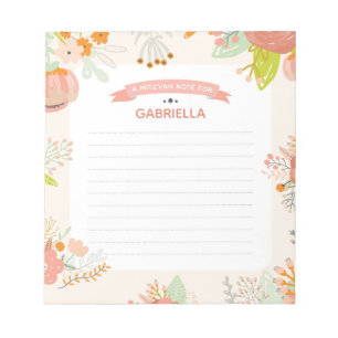 Bloc-note Note florale de Mitzvah