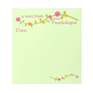 Bloc-note Note florale du psychologue d'école