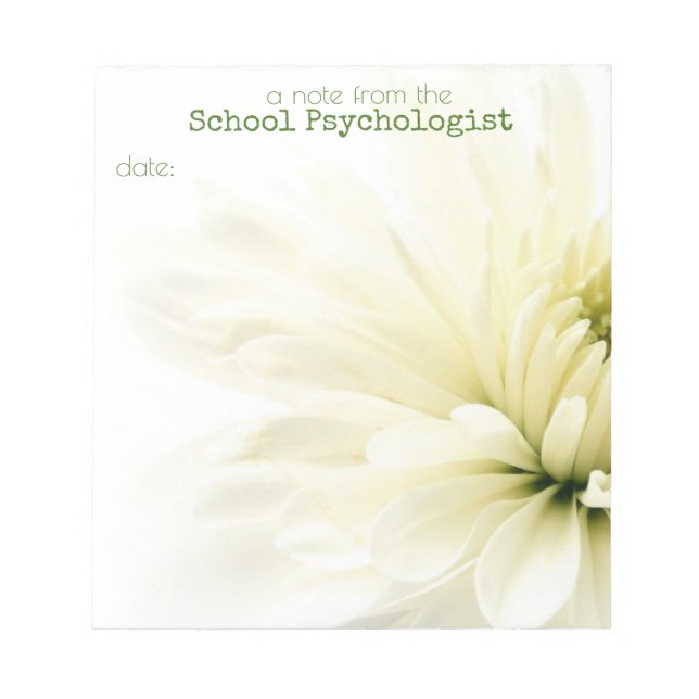 Bloc-note Note florale du psychologue scolaire Note Pad (Devant)