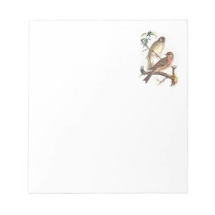 Bloc-note Note Pad avec de beaux oiseaux