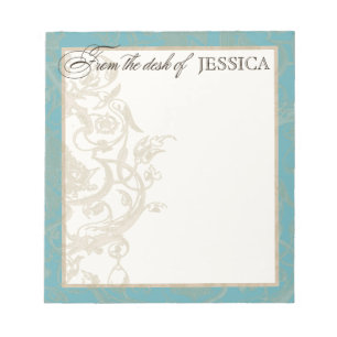 Bloc-note Note Pad Vintage Elegant Swirl Regal Scroll