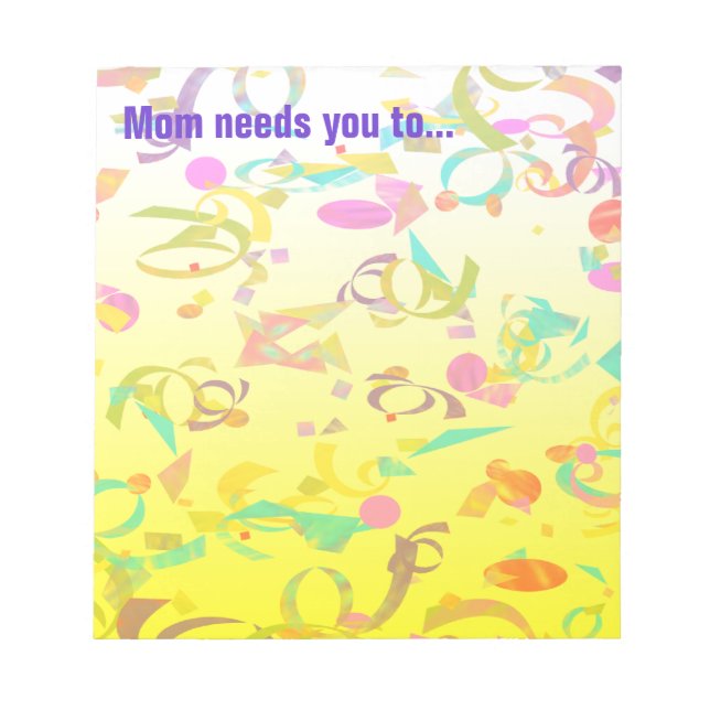 Bloc-note Note Personnalisée Jaune Ombre Couleur Confetti To (Devant)