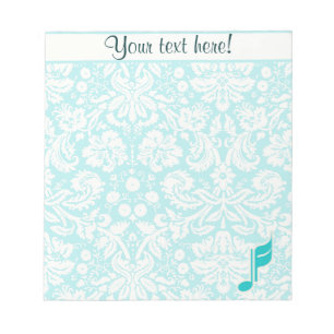 Bloc-note Note turquoise de musique