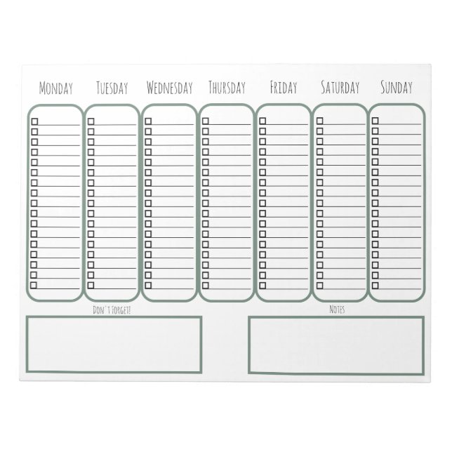 Bloc-note Notebook (27,94 x 21,59 cm), 40 pages - List (Devant)