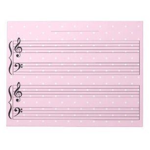 Bloc-note Notep de piano pour enfants en rosé extra large rè