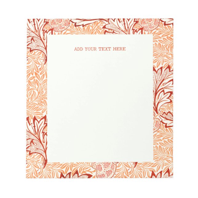 BLOC-NOTE NOTEPAD : WILLIAM MORRIS : POMME (Devant)