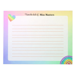 Bloc-note Notepads arc-en-ciel Boho personnalisé