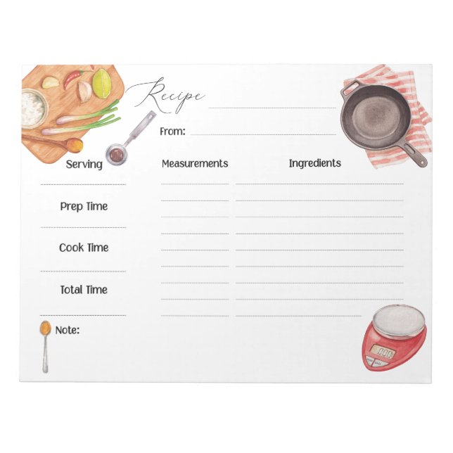 Bloc-note Notepads cuisine (Devant)