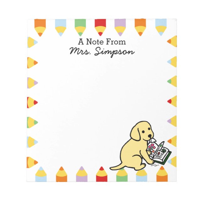 Bloc-note Notepads Labrador Jaune Personnalisé Curieux (Devant)