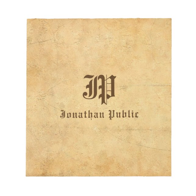 Bloc-note Notepads Monogramme Nom du texte du script Personn (Devant)