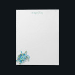 Bloc-note Notepads personnalisées Aquarelle Tortue de mer<br><div class="desc">Charmant et côtier,  ce bloc-notes personnalisé comprend votre nom de famille ou monogramme dans une typographie manuscrite avec mon aquarelle originale de tortue de mer. Parfait pour les mariages ou vos notes d'été. Pour voir plus de modèles de papeterie mignonnes comme ceci visitez www.zazzle.com/dotellabelle</div>