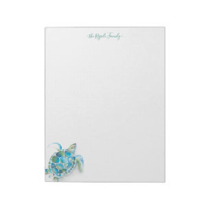 Bloc-note Notepads personnalisées Aquarelle Tortue de mer