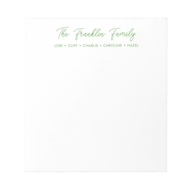Bloc-note Notepads personnalisés simples pour les familles (Devant)