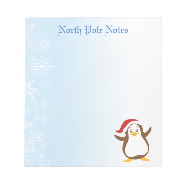 Bloc-note Notepads Pingouins de Noël (Devant)